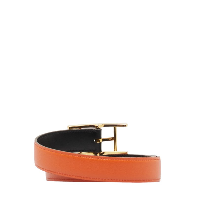 Hermes Reversible Leather Belt Orange Brown in Great Condition