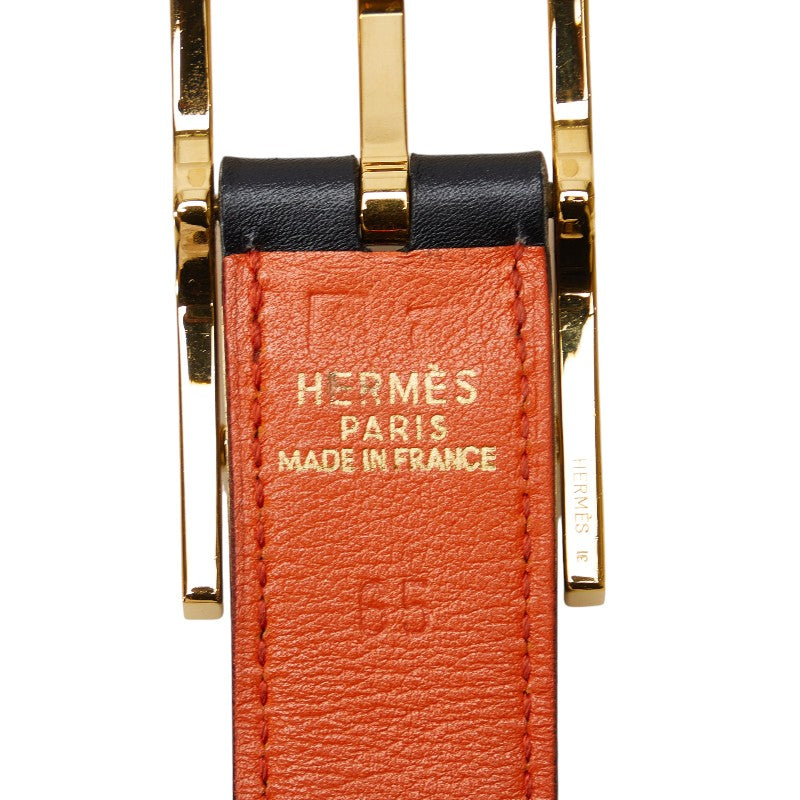 Hermes Reversible Leather Belt Orange Brown in Great Condition