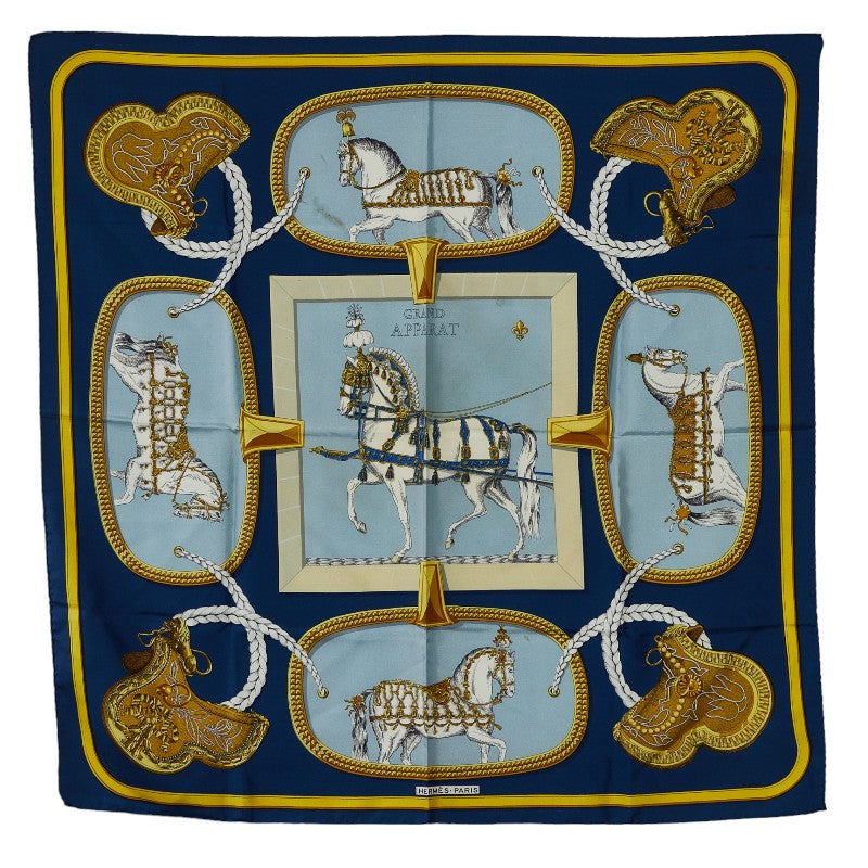 Hermes Carré Grand Apparat Silk Scarf Cotton Scarf in Good condition