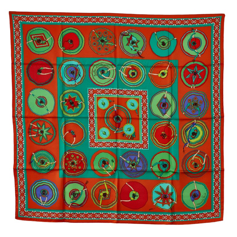 Hermes Silk Scarf 90 Belles du Mexique in Excellent Condition