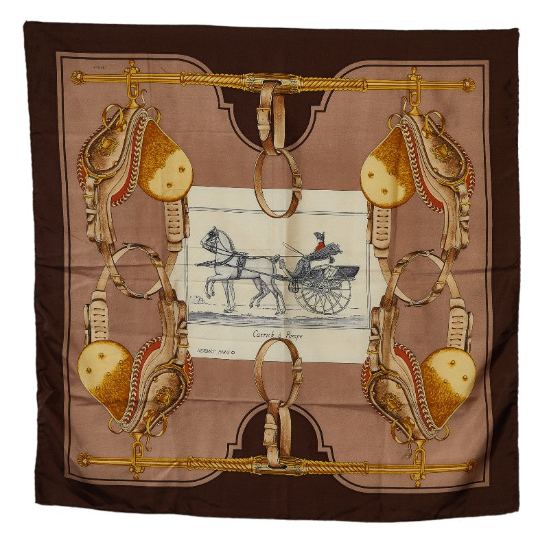 Hermes Carré Carrick a Pompe Silk Scarf Cotton Scarf in Good condition
