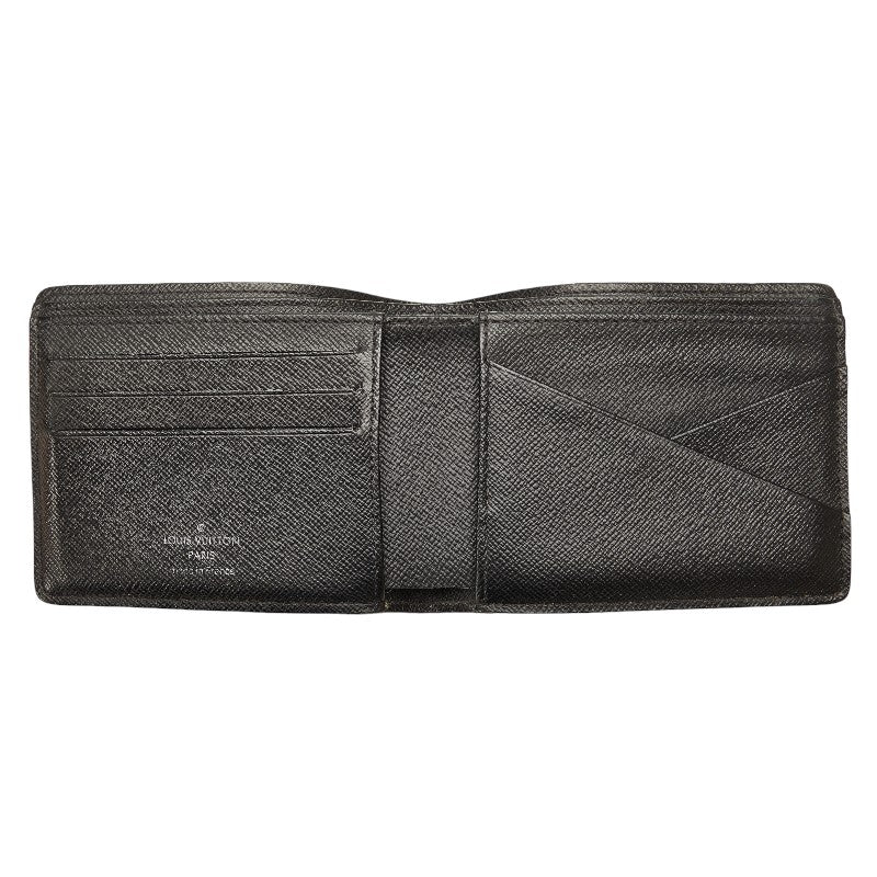 Louis Vuitton Monogram Eclipse Bifold Wallet M61695 Black PVC in Very Good Condition