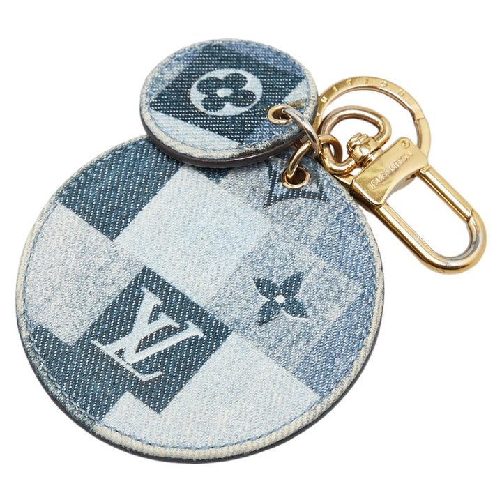 Louis Vuitton Denim Leather Key Holder M69017 in Very Good Condition