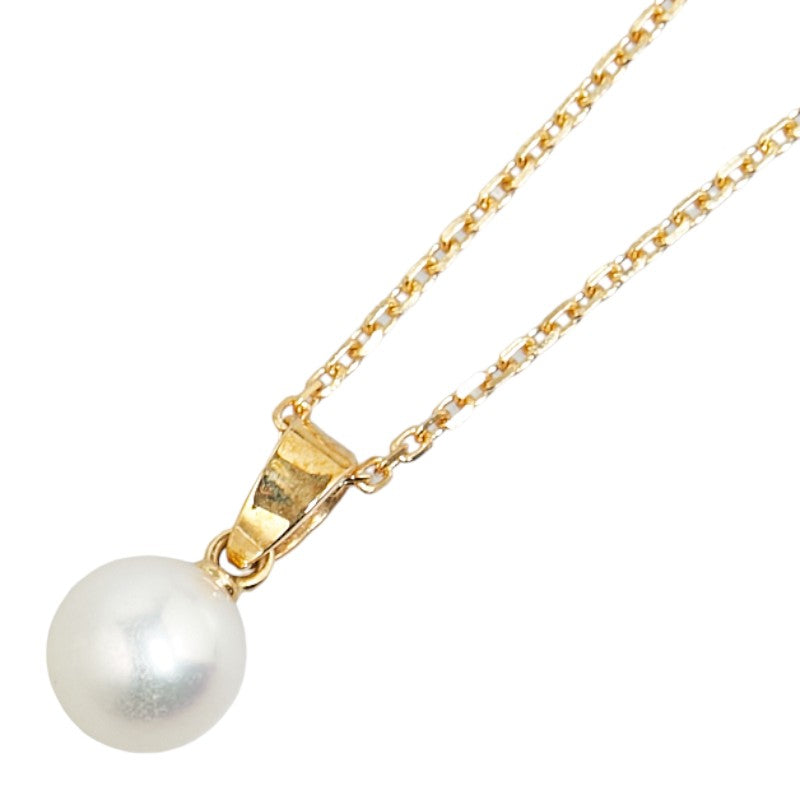 Mikimoto K18YG Yellow Gold Pearl Necklace in Excellent Condition