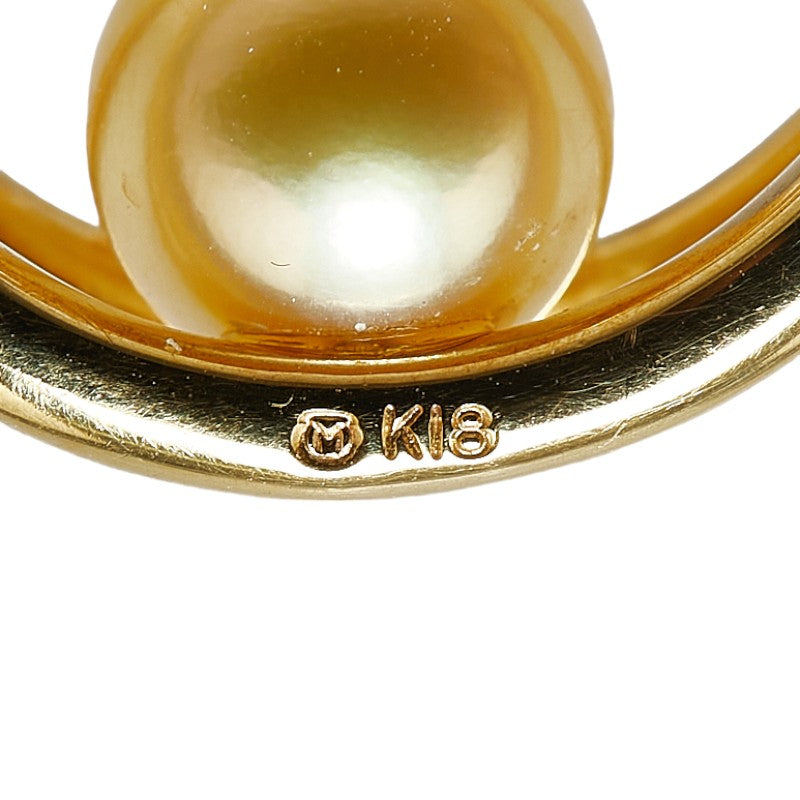 MIKIMOTO K18YG Yellow Gold Golden Pearl Pendant in Excellent Condition