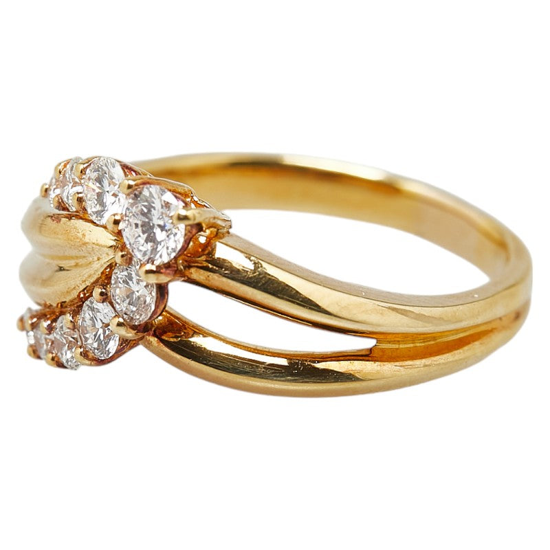 K18YG Yellow Gold Rhinestone Ring #50