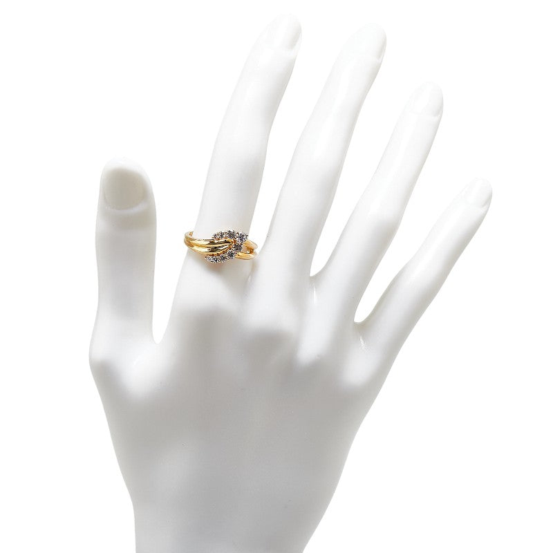 K18YG Yellow Gold Rhinestone Ring #50