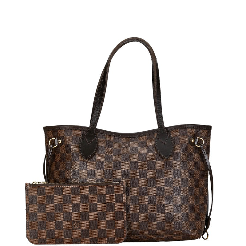 Louis Vuitton Damier Neverfull PM Tote Bag N51109 Brown PVC Leather