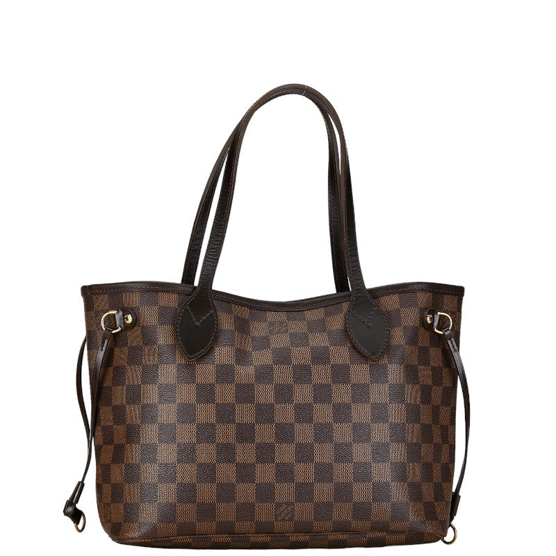 Louis Vuitton Damier Neverfull PM Tote Bag N51109 Brown PVC Leather