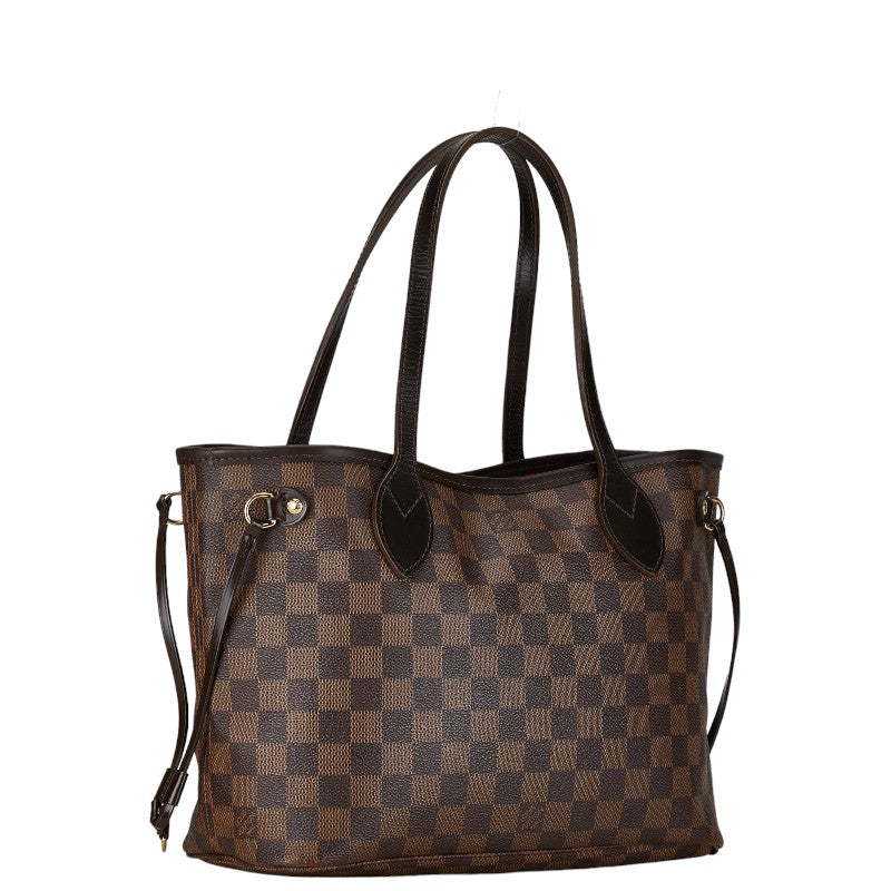 Louis Vuitton Damier Neverfull PM Tote Bag N51109 Brown PVC Leather