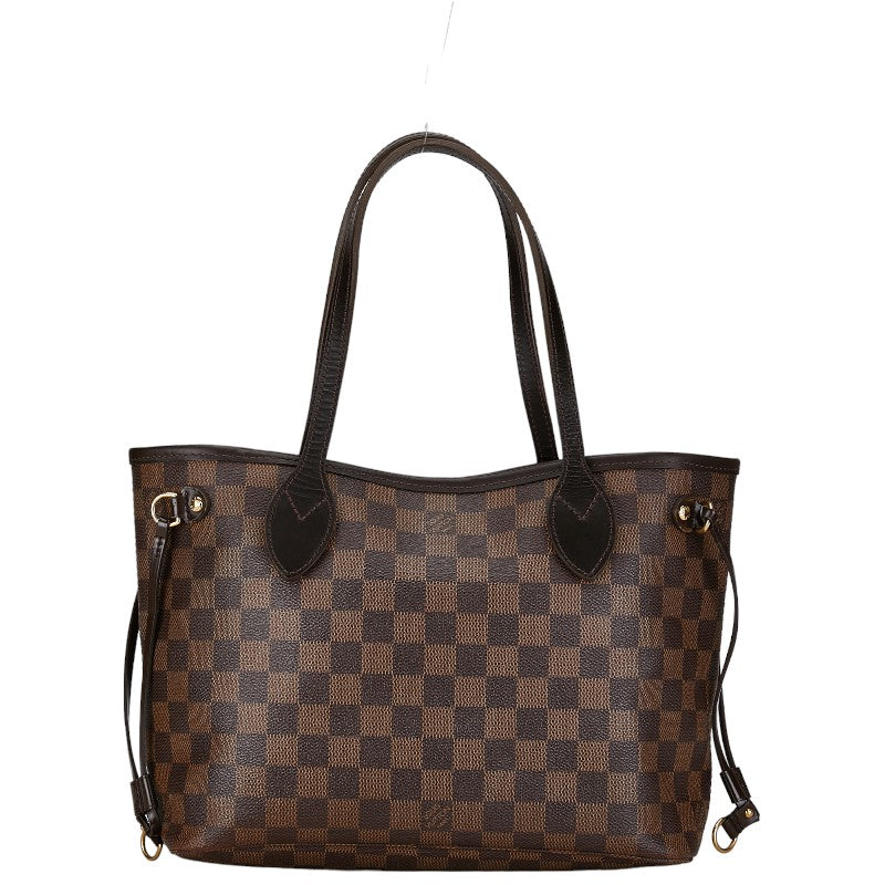 Louis Vuitton Damier Neverfull PM Tote Bag N51109 Brown PVC Leather