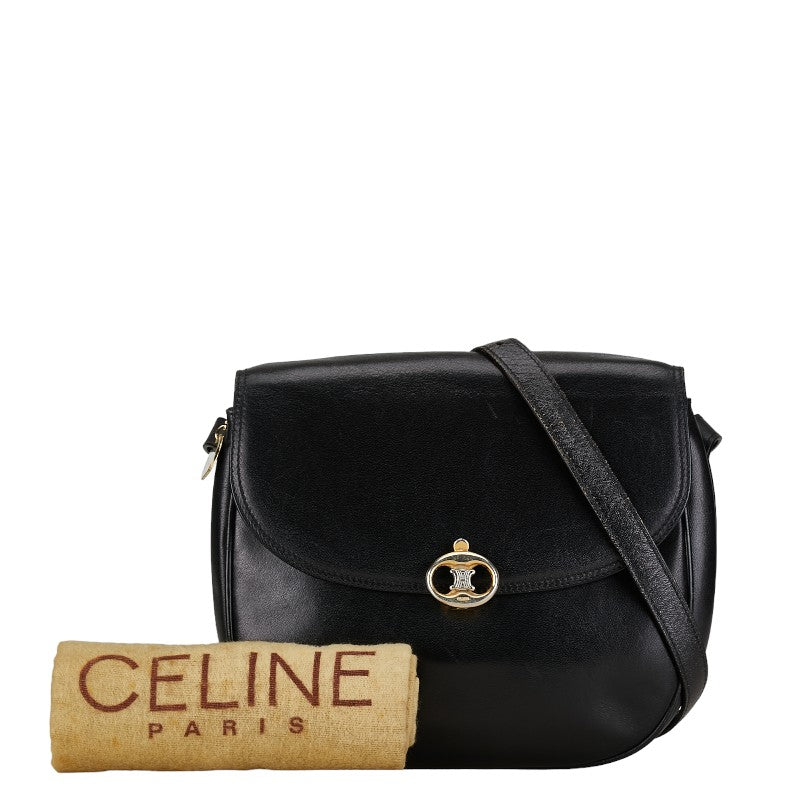 Celine Leather Logo Crossbody Shoulder Bag in Good Condition