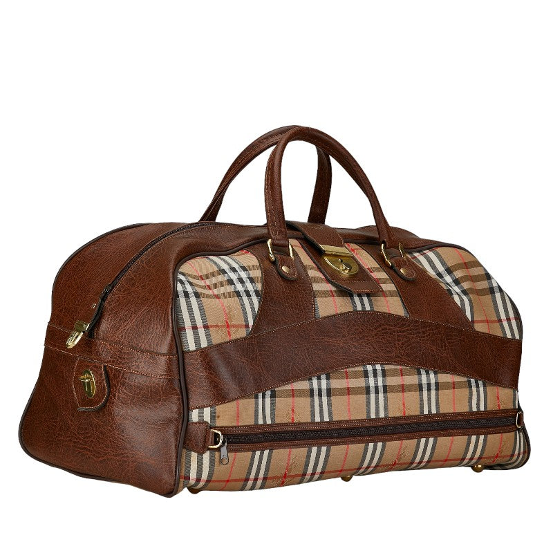 Burberry Haymarket Check Travel Boston Bag  Canvas Travel Bag in Good condition