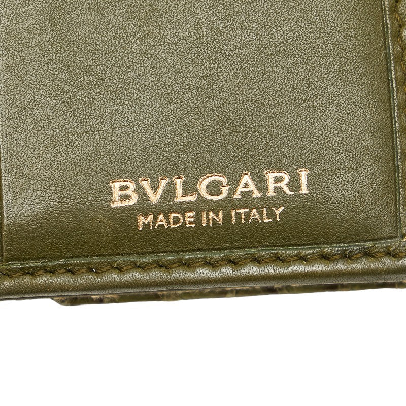 Bvlgari Canvas Leather Logo Mania Bifold Wallet in Very Good Condition