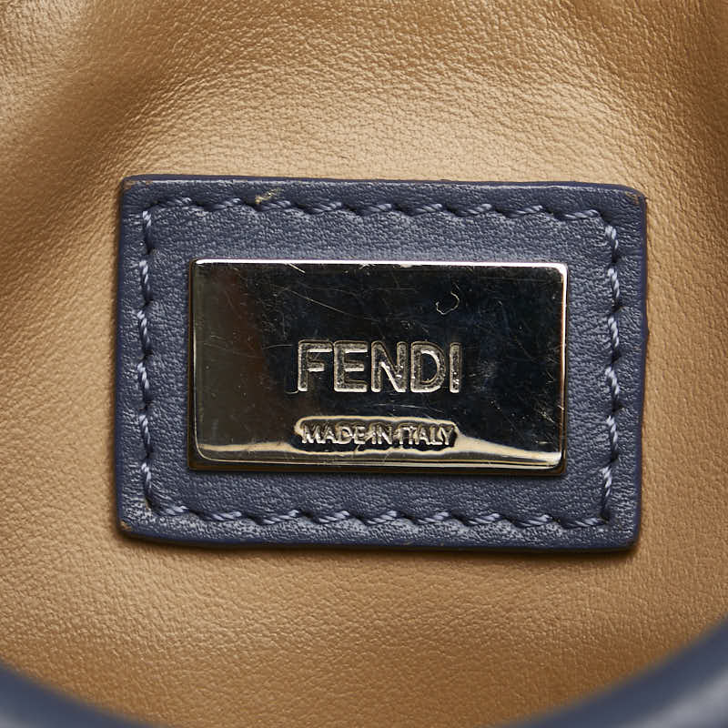 Fendi Leather Petit 2Way Handbag Blue in Very Good Condition