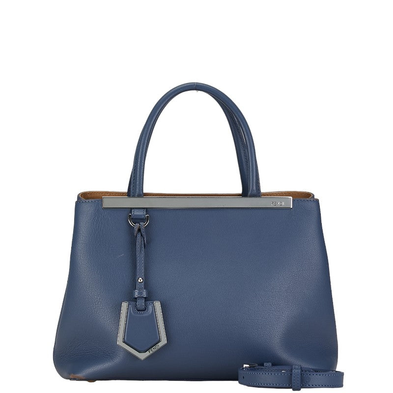 Fendi Leather Petit 2Way Handbag Blue