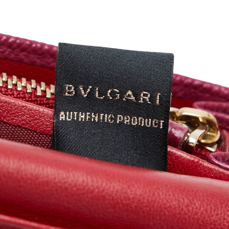 Bvlgari Leather Logo Clip Long Wallet 281444 in Very Good Condition