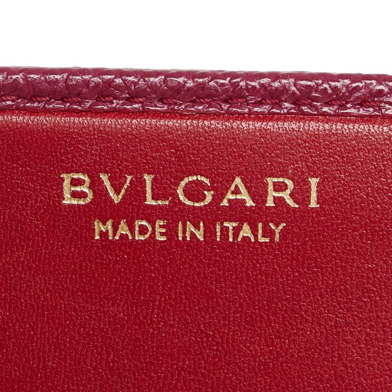 Bvlgari Leather Logo Clip Long Wallet 281444 in Very Good Condition