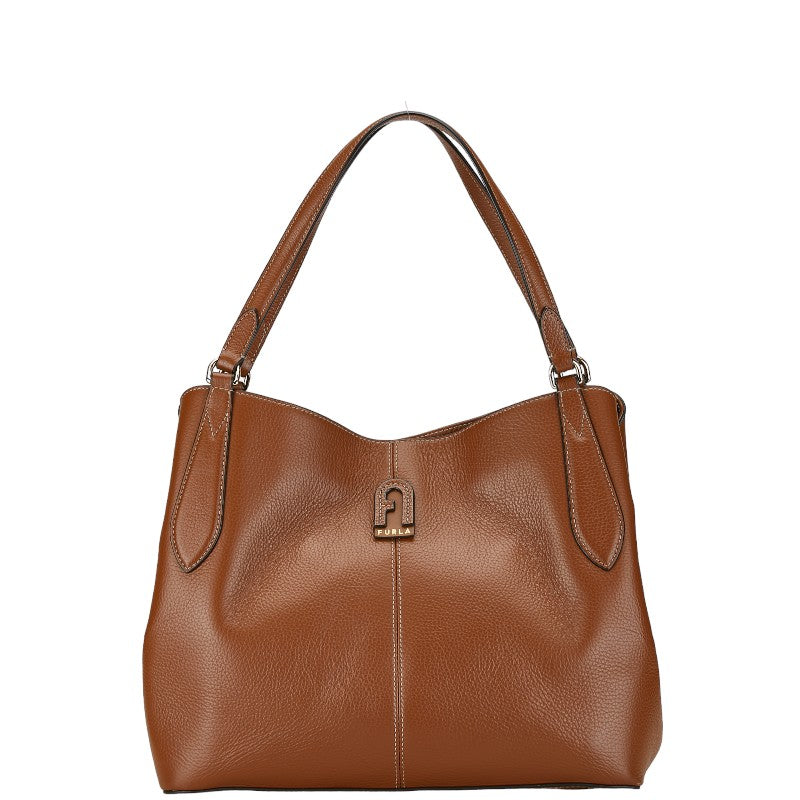 Furla Daphne Leather Tote Handbag Brown in Great Condition