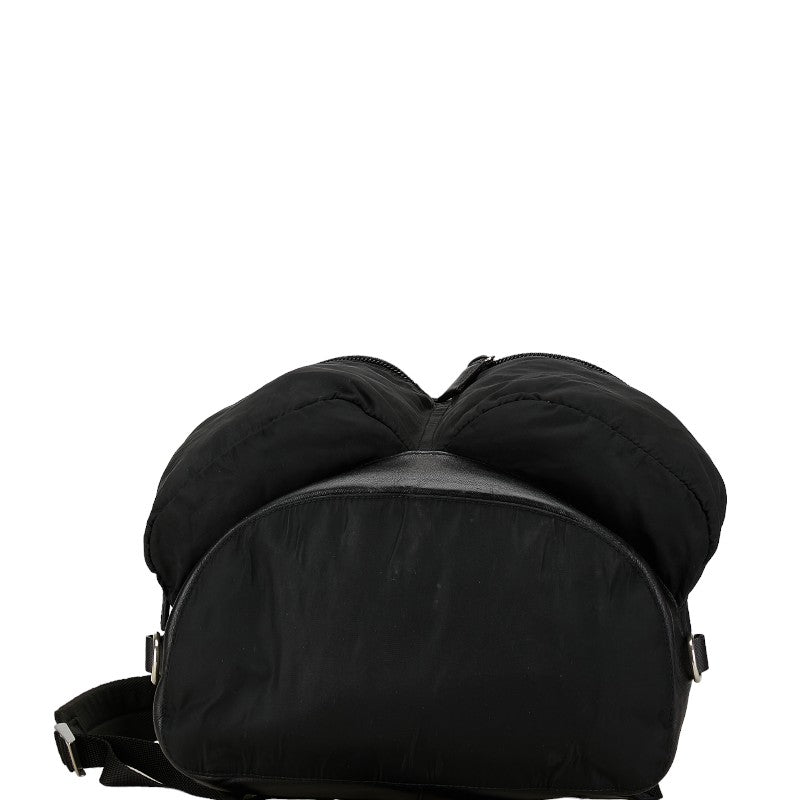 Prada Nylon Triangle Logo Backpack Black