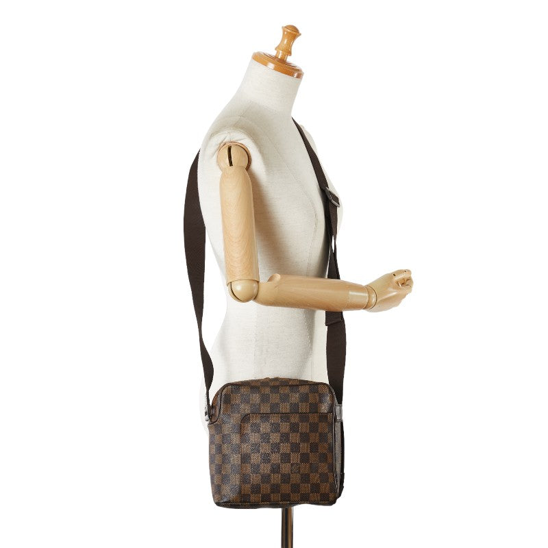 Louis Vuitton Damier Olaf PM Shoulder Bag N41442 Brown PVC Leather in Very Good Condition