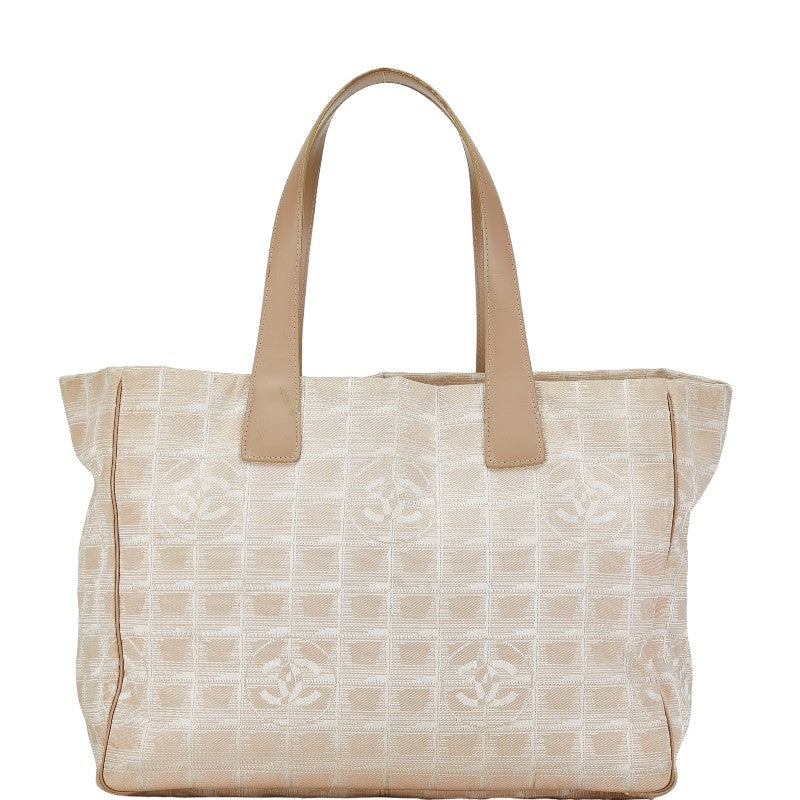 Chanel New Travel Line MM Canvas Leather Tote Bag