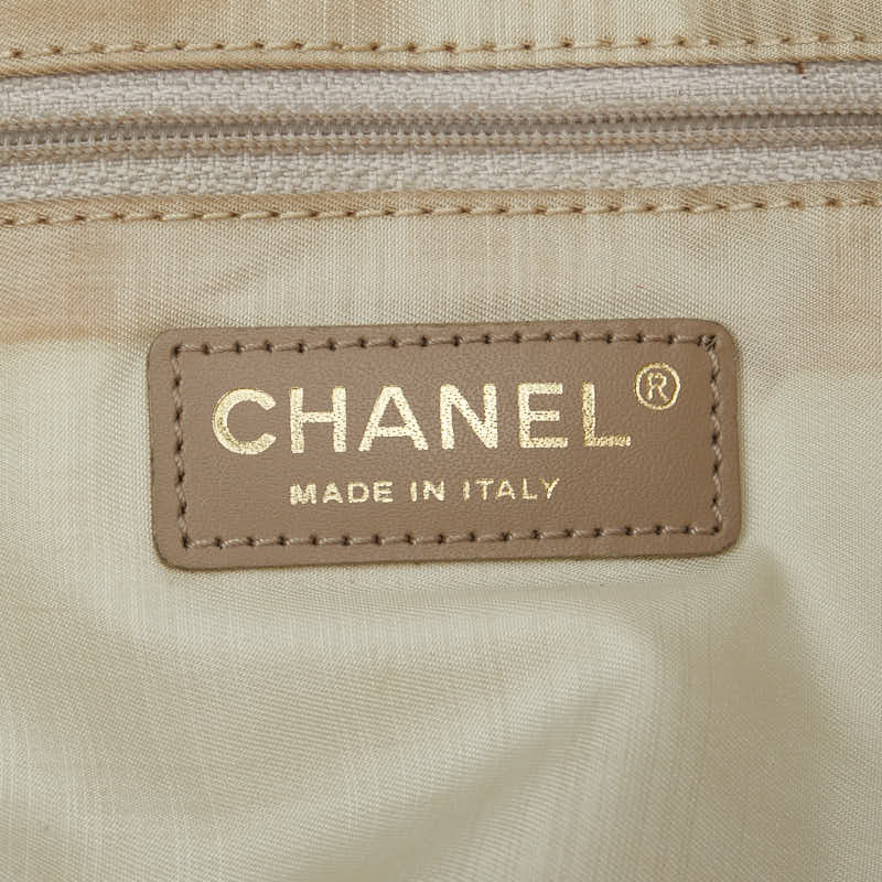 Chanel New Travel Line MM Canvas Leather Tote Bag