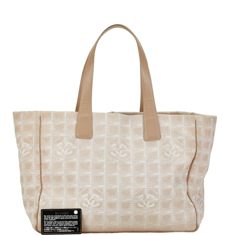 Chanel New Travel Line MM Canvas Leather Tote Bag