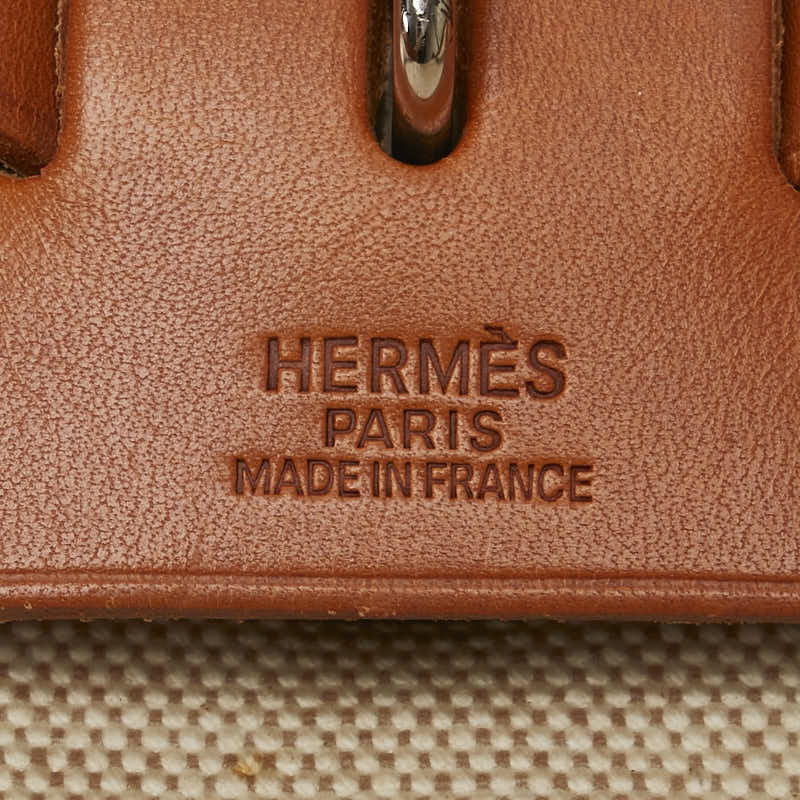 Hermes Toile Ash Herbag Ad PM Backpack Beige in Good Condition