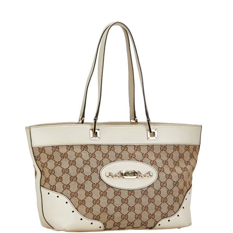 Gucci GG Canvas Leather Tote Handbag 145993