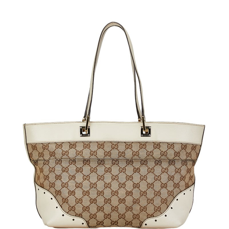 Gucci GG Canvas Leather Tote Handbag 145993