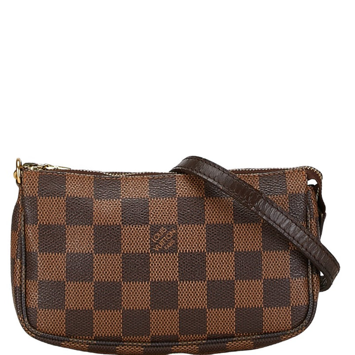 Louis Vuitton Damier Mini Pochette Accessoires Handbag N58009 Brown PVC Leather