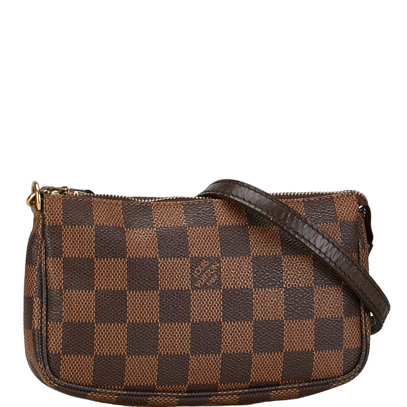 Louis Vuitton Damier Mini Pochette Accessoires Handbag N58009 Brown PVC Leather in Very Good Condition