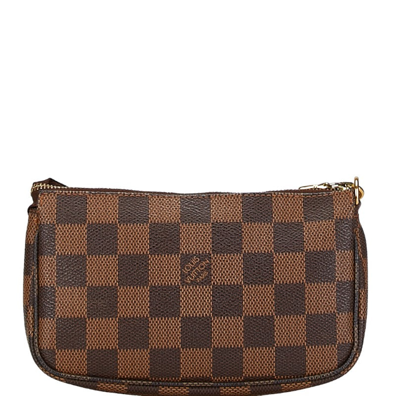 Louis Vuitton Damier Mini Pochette Accessoires Handbag N58009 Brown PVC Leather in Very Good Condition