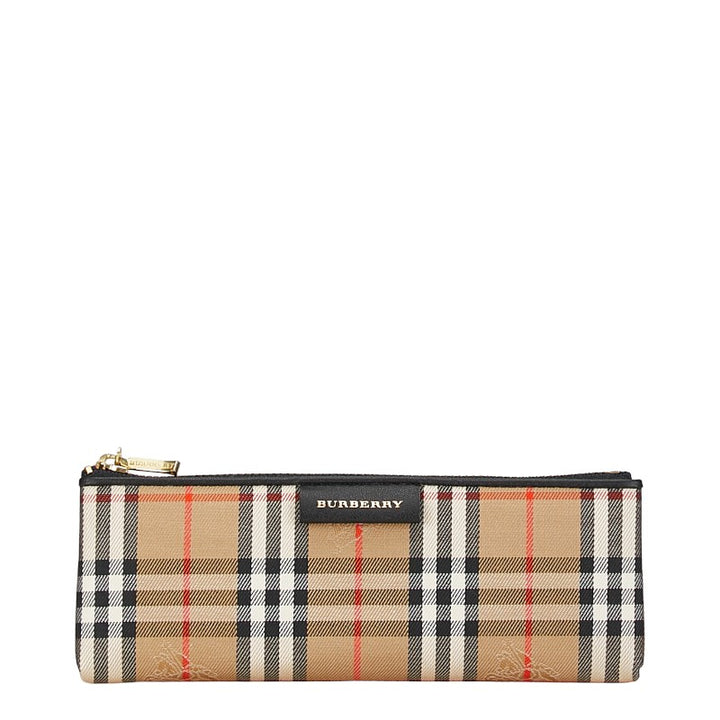 Burberry Nova Check Shadow Horse Canvas Pen Case in Excellent Condition