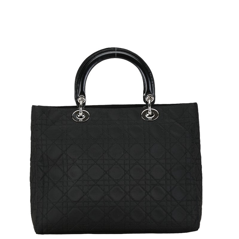 Dior Cannage Lady Dior Cotton Leather Handbag