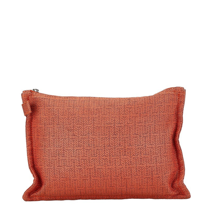 Hermes Canvas Pouch Orange Ladies