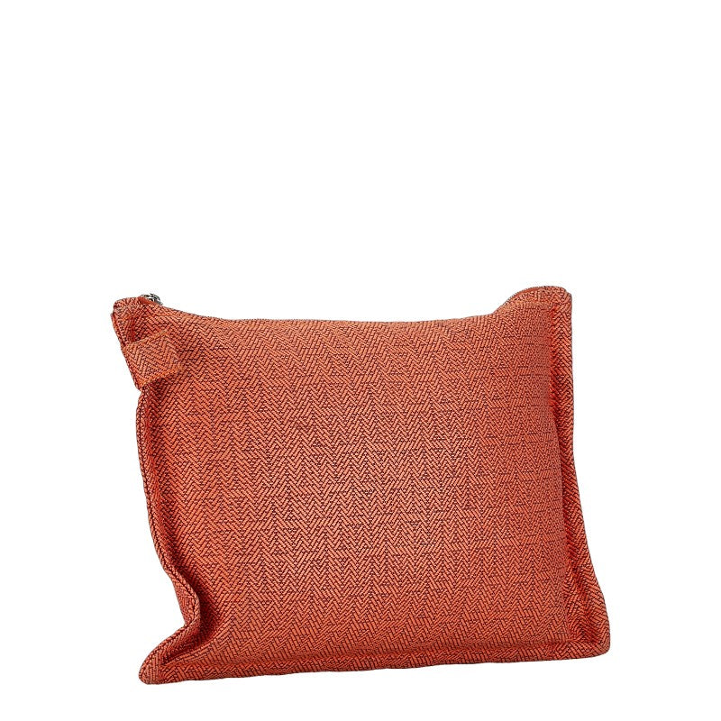 Hermes Canvas Pouch Orange Ladies