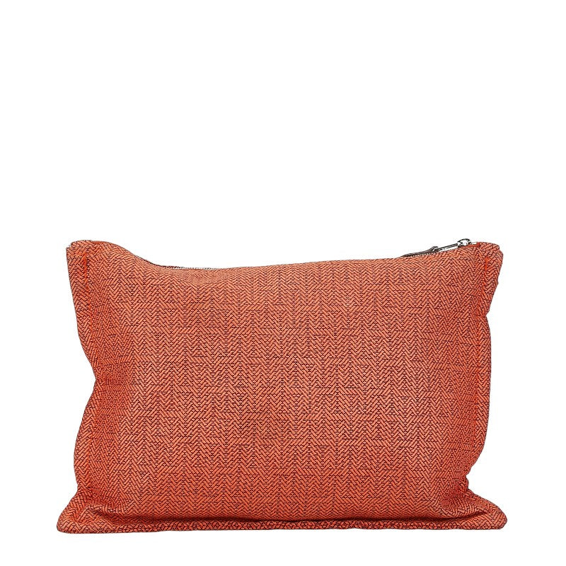 Hermes Canvas Pouch Orange Ladies