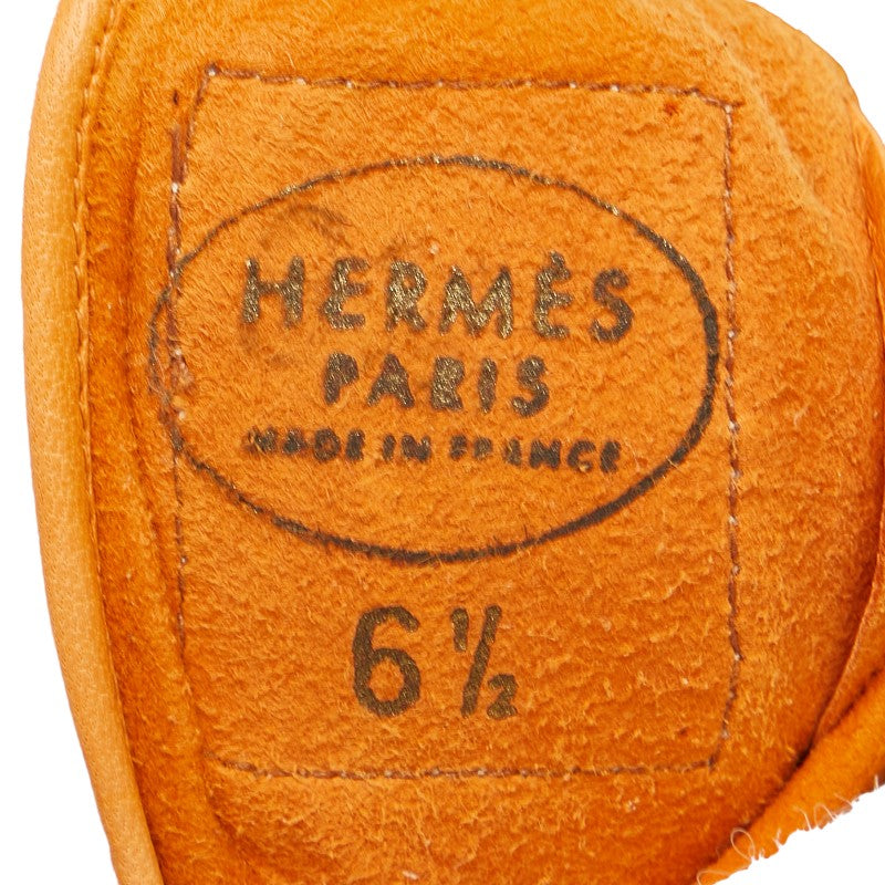 Hermes Nubuck H Logo Golf Glove Orange