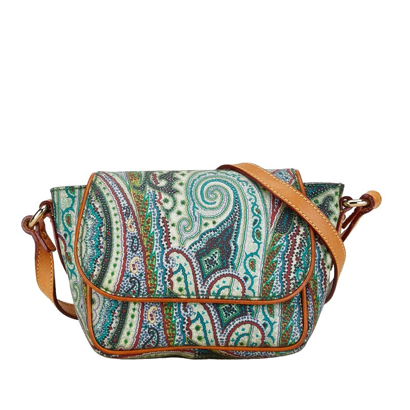 Etro Paisley PVC Leather Crossbody Shoulder Bag in Very Good Condition