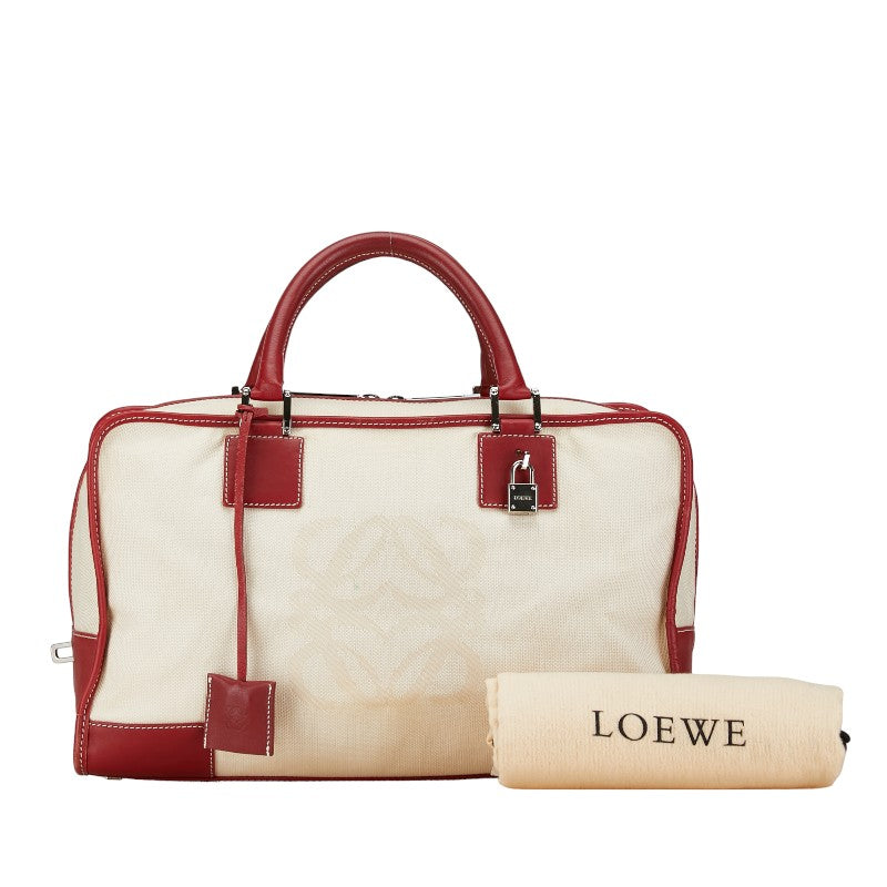 Loewe Anagram Amazona 36 Canvas Leather Handbag