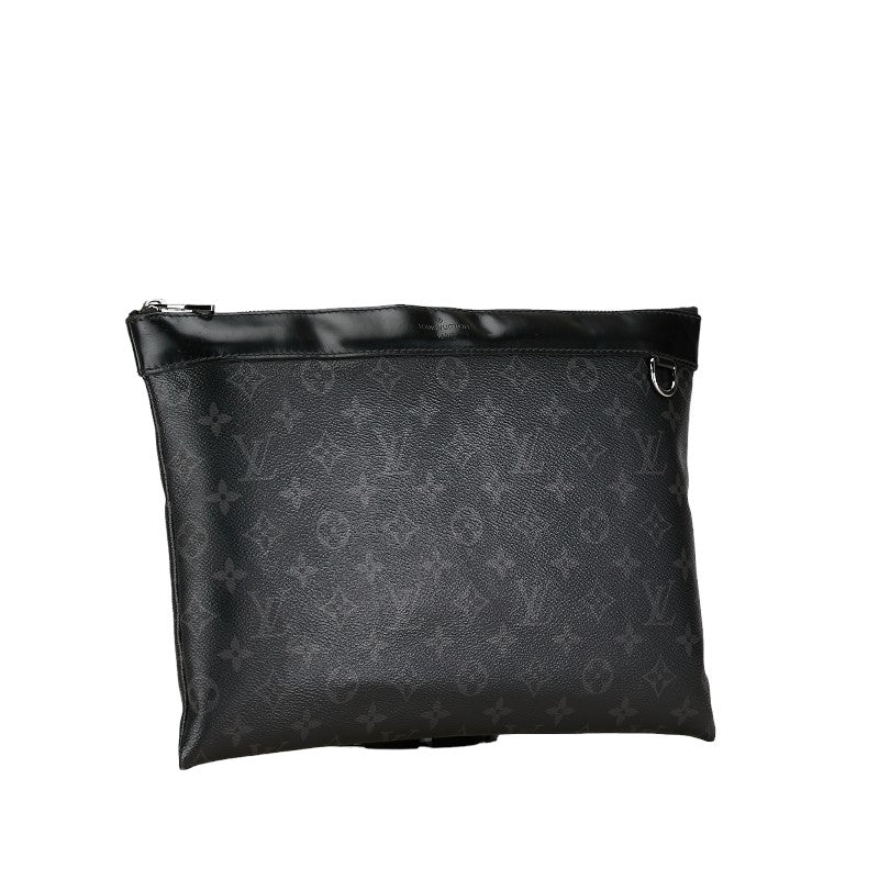 Louis Vuitton Monogram Eclipse Pochette Discovery Clutch Bag M62291 Black PVC Leather