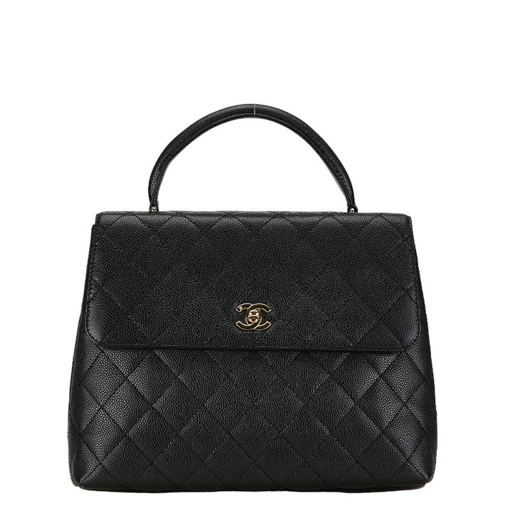 Chanel Caviar Skin Matelasse Coco Mark Top Handle Bag