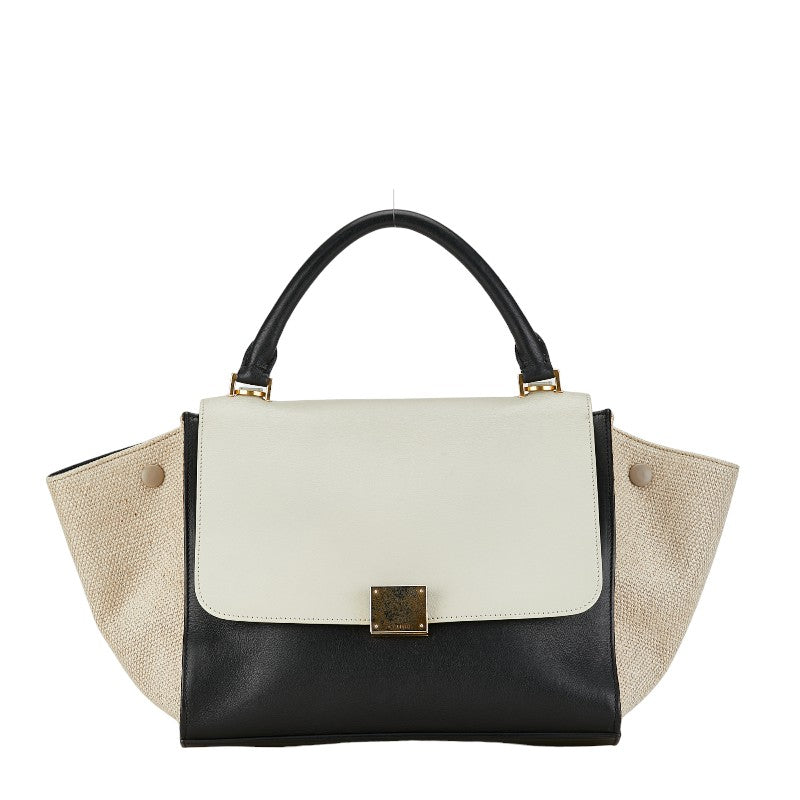 Celine Trapeze Small Leather Canvas Handbag