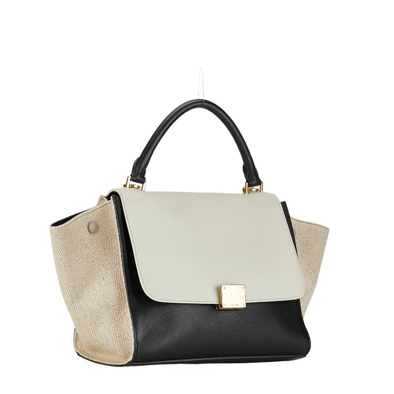 Celine Trapeze Small Leather Canvas Handbag