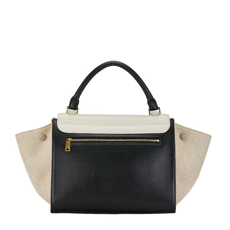 Celine Trapeze Small Leather Canvas Handbag