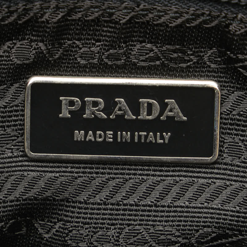 Prada Nylon Triangle Logo Plate Shoulder Bag