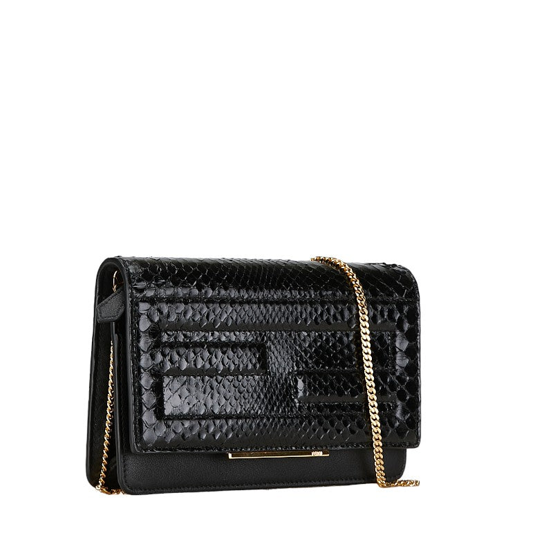 Fendi Python Embossed Leather Chain Wallet Shoulder Bag 8M0346