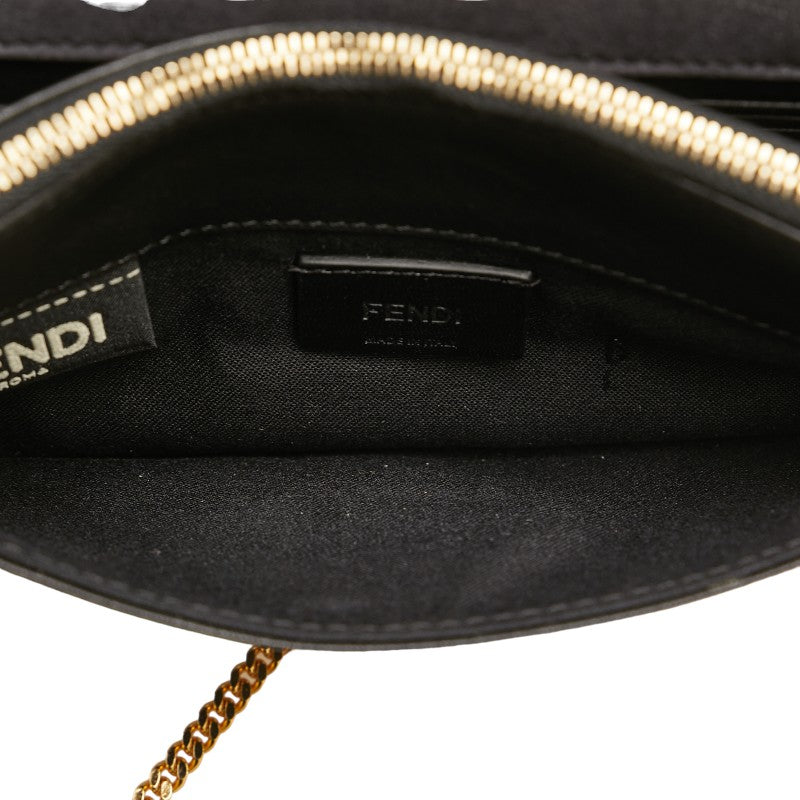 Fendi Python Embossed Leather Chain Wallet Shoulder Bag 8M0346 in Great Condition